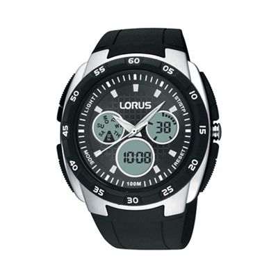 Men's black round digital watch r2341dx9